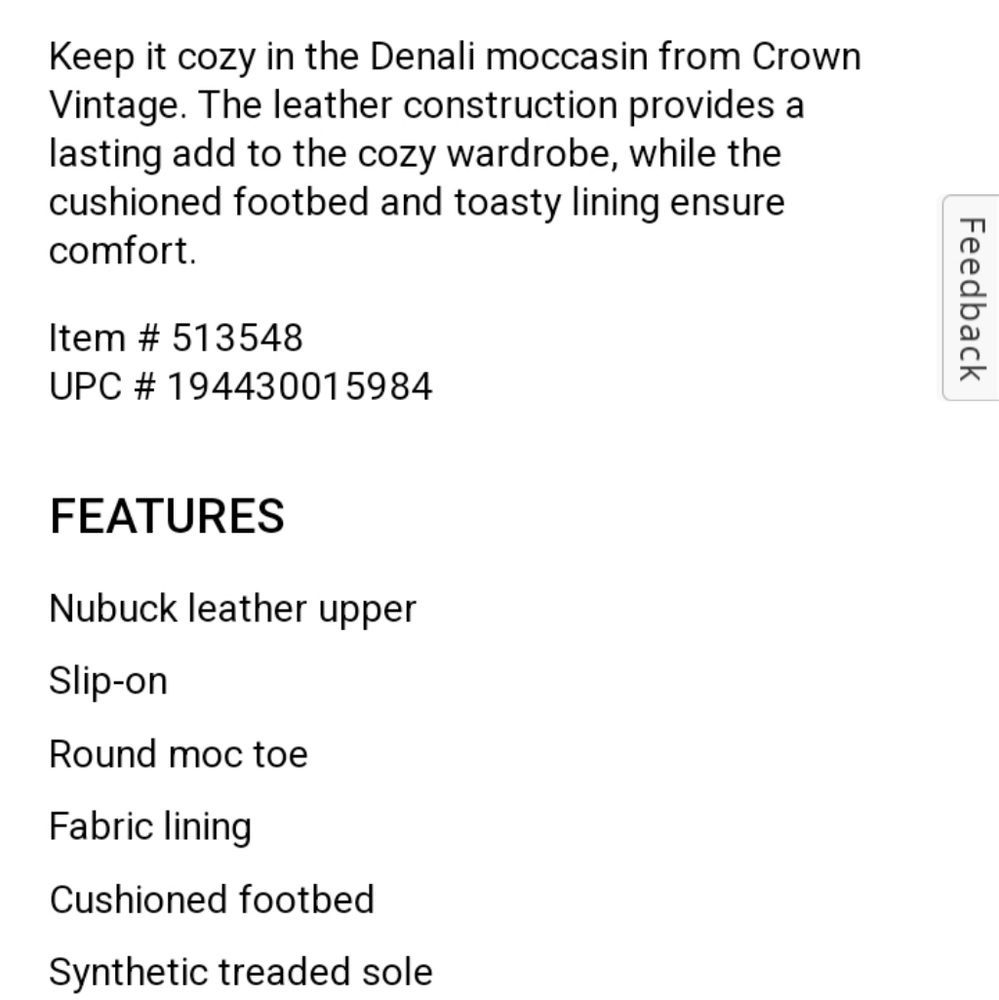 Crown Vintage Denali Men's Moccasin Slippers - Picture 8 of 8